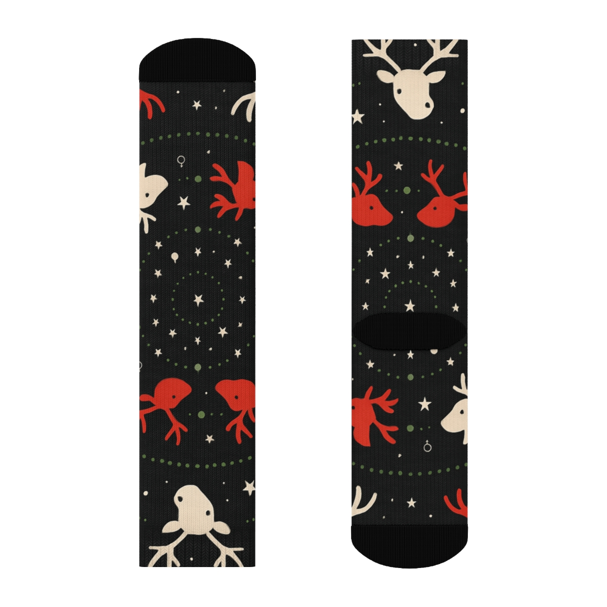 Reindeer Orbit Rings Holiday Edition soft everyday crew socks