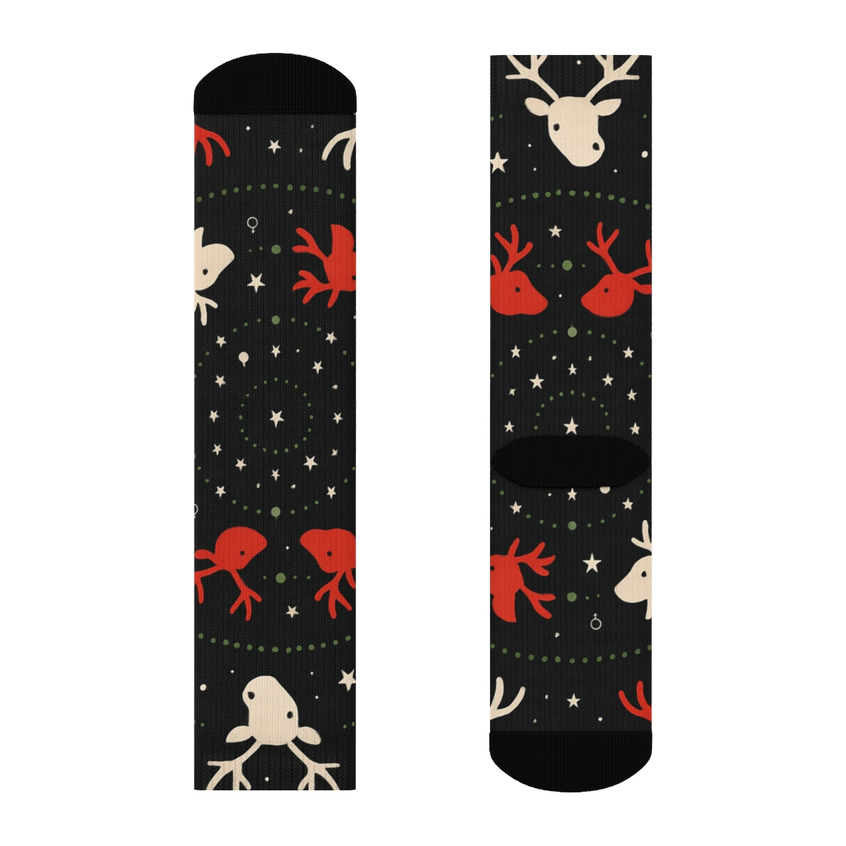 Reindeer Orbit Rings Holiday Edition soft everyday crew socks