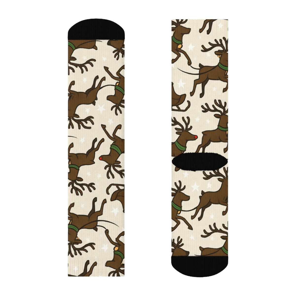 Reindeer Sleigh Parade With Rudolph Accent premium sports crew socks