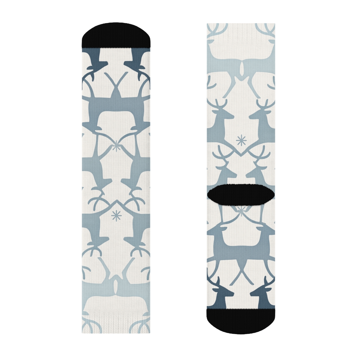 Reindeer Tessellation In Icy Blue soft everyday crew socks