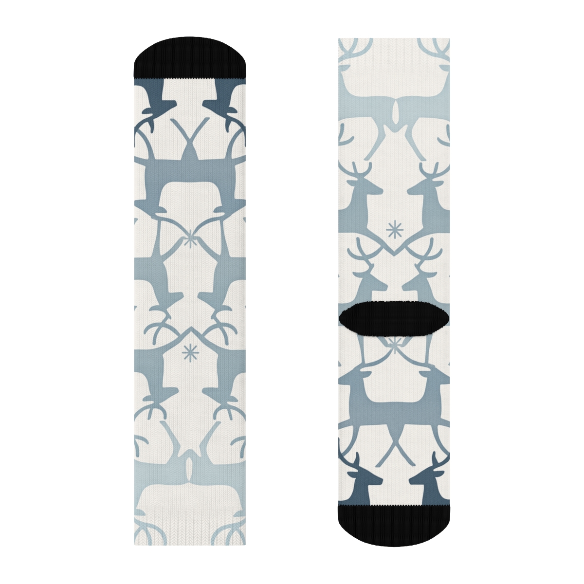 Reindeer Tessellation In Icy Blue soft everyday crew socks