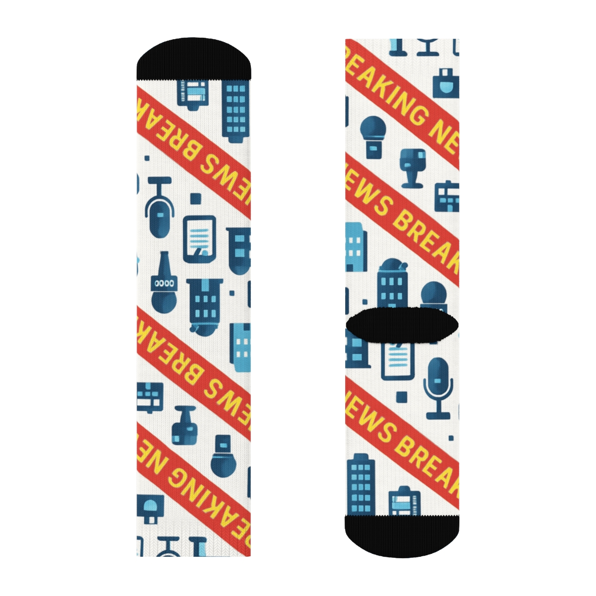 Reporter Skyline News Grid unique graphic crew socks