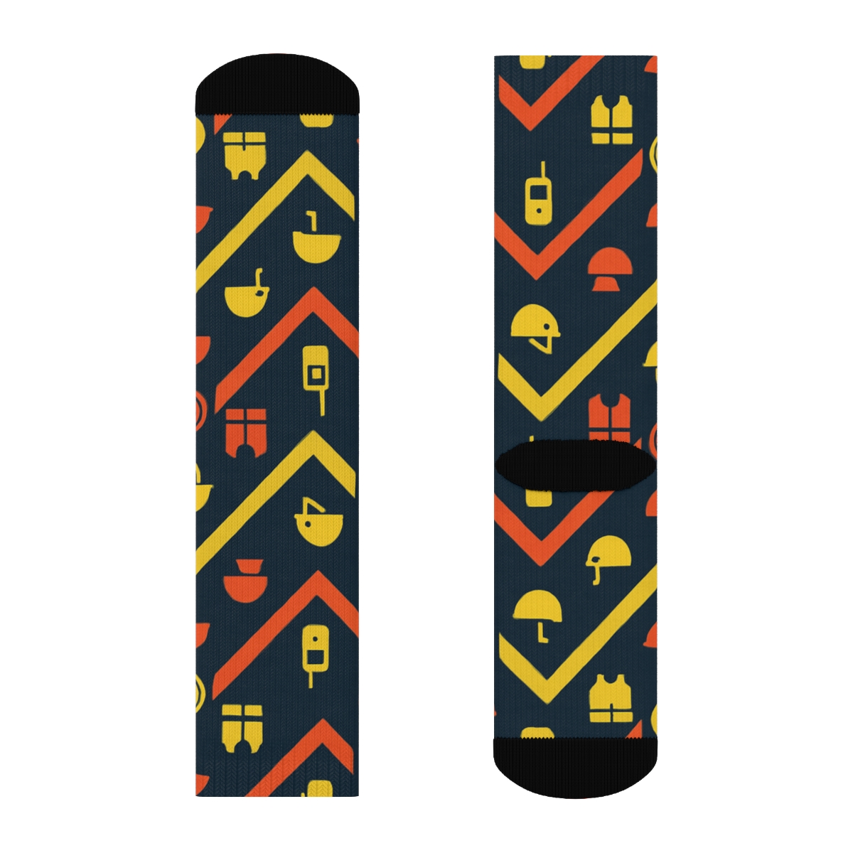Rescue Worker Chevron Beacon Flow personalized crew socks