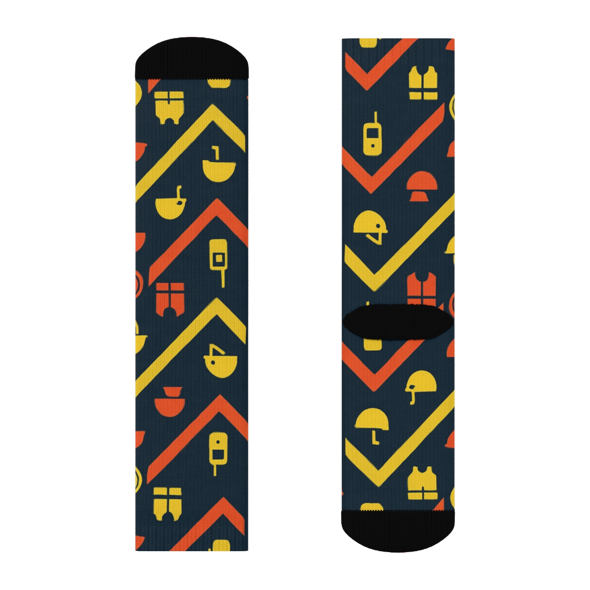 Rescue Worker Chevron Beacon Flow personalized crew socks