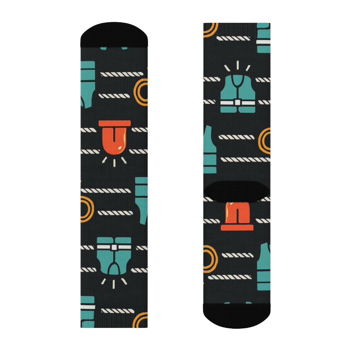 Rescue Worker-Grade Beacon And Rope Band Lattice comfortable cotton crew socks