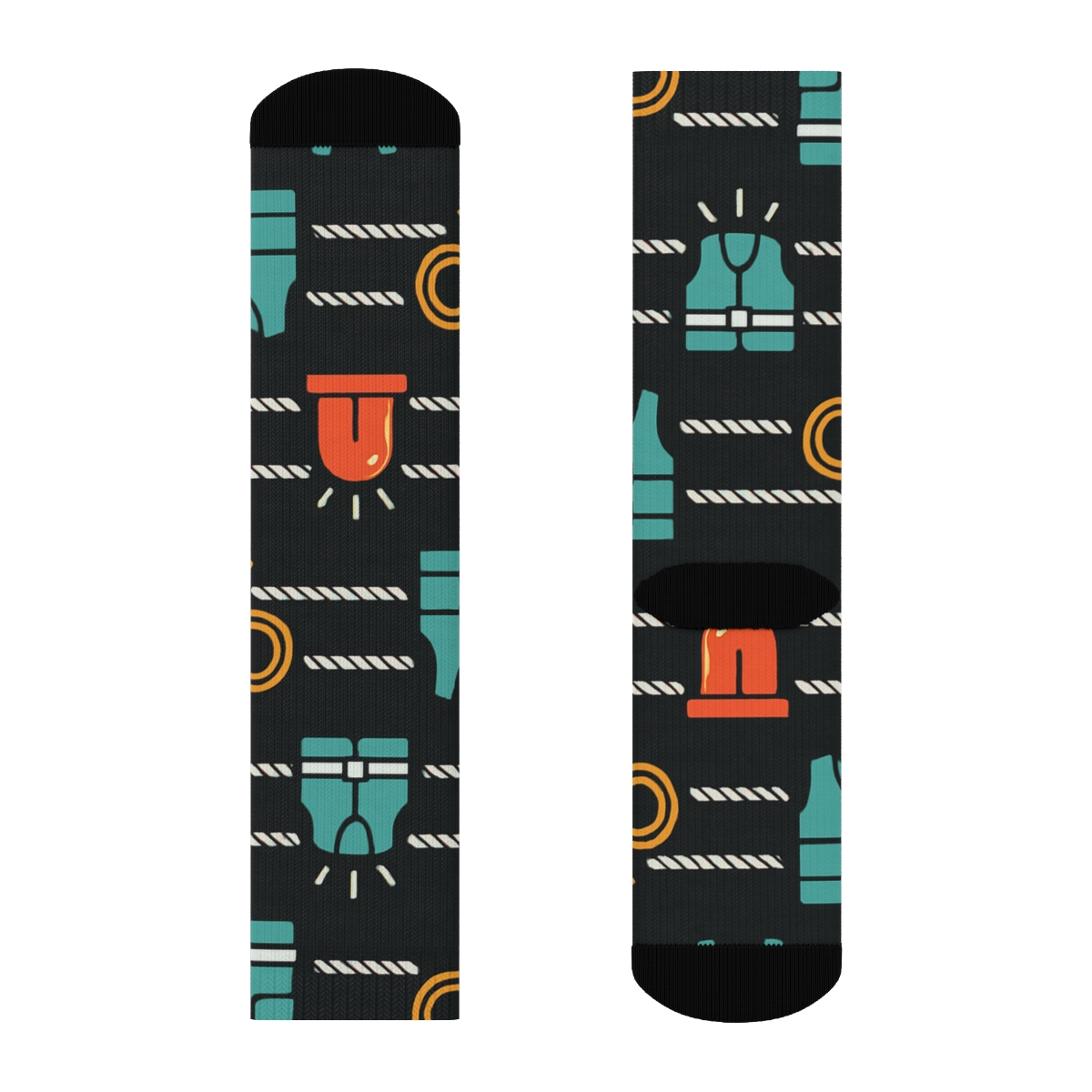Rescue Worker-Grade Beacon And Rope Band Lattice comfortable cotton crew socks