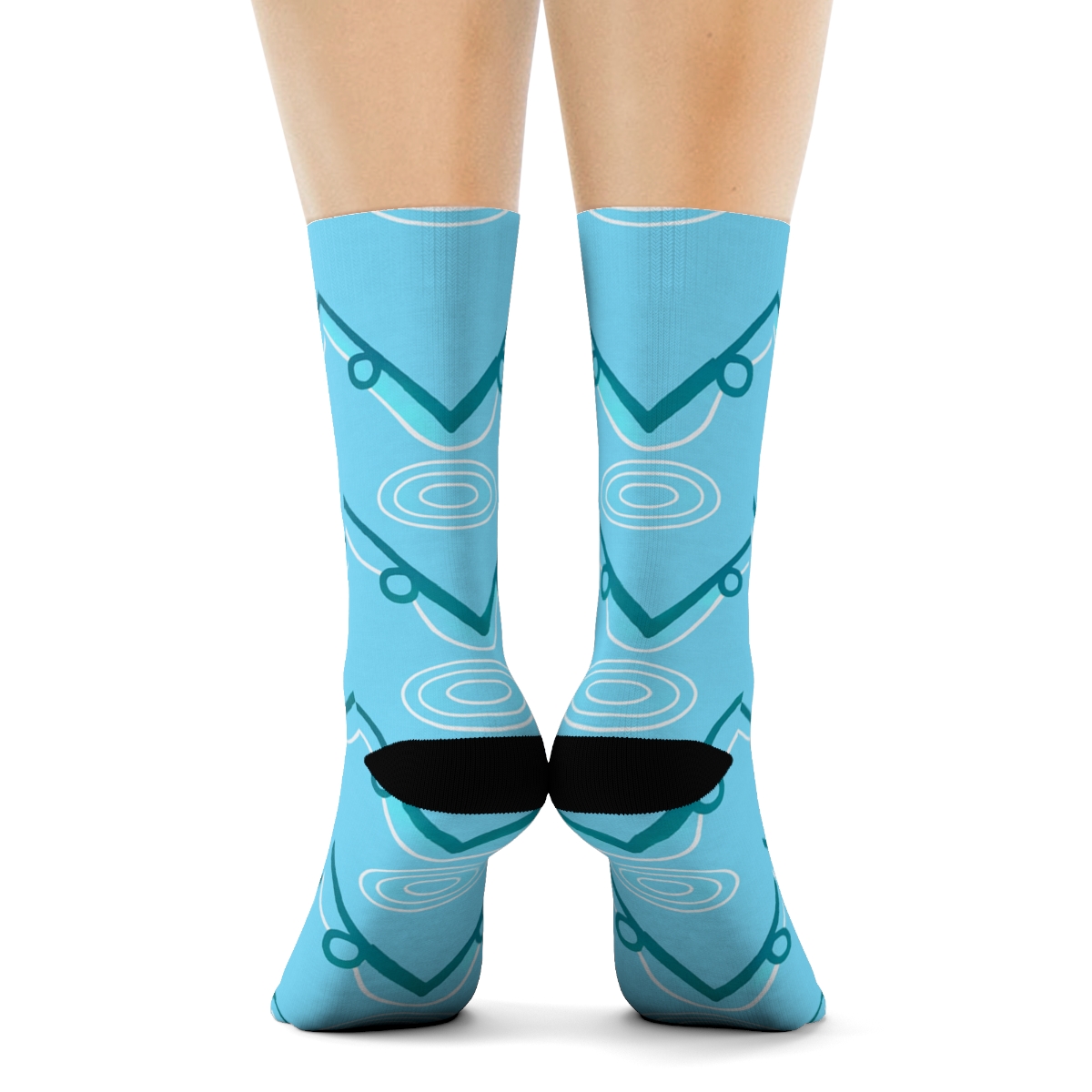 River Ripples With Fisher Rod Chevron unique graphic crew socks
