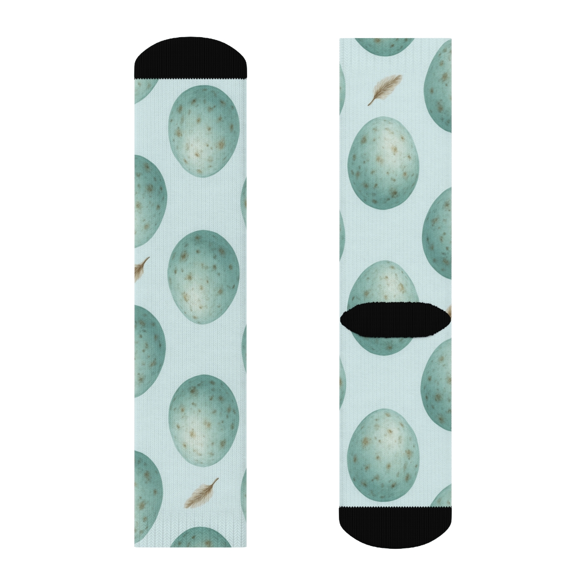 Robin Egg Oval Polka Repeat On Pale Blue Background custom crew socks