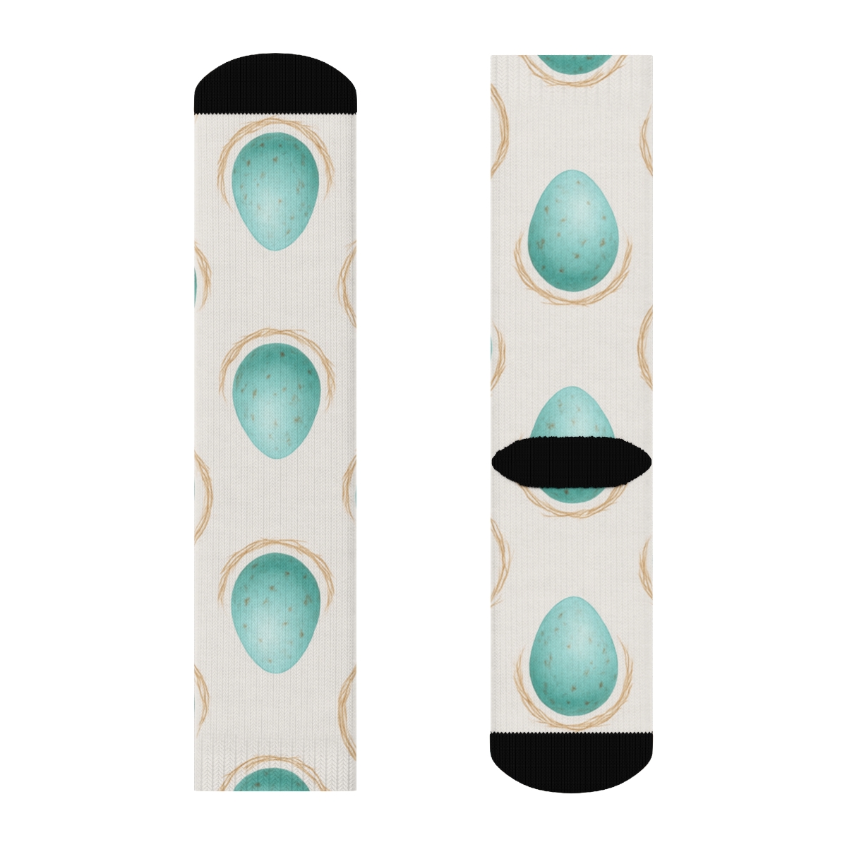Robin Egg Polka Nest Grid On Light Gray Background premium sports crew socks