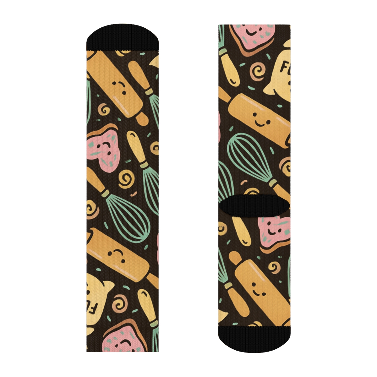 Rolling Pins In A Baker Bake Off Tiling soft everyday crew socks