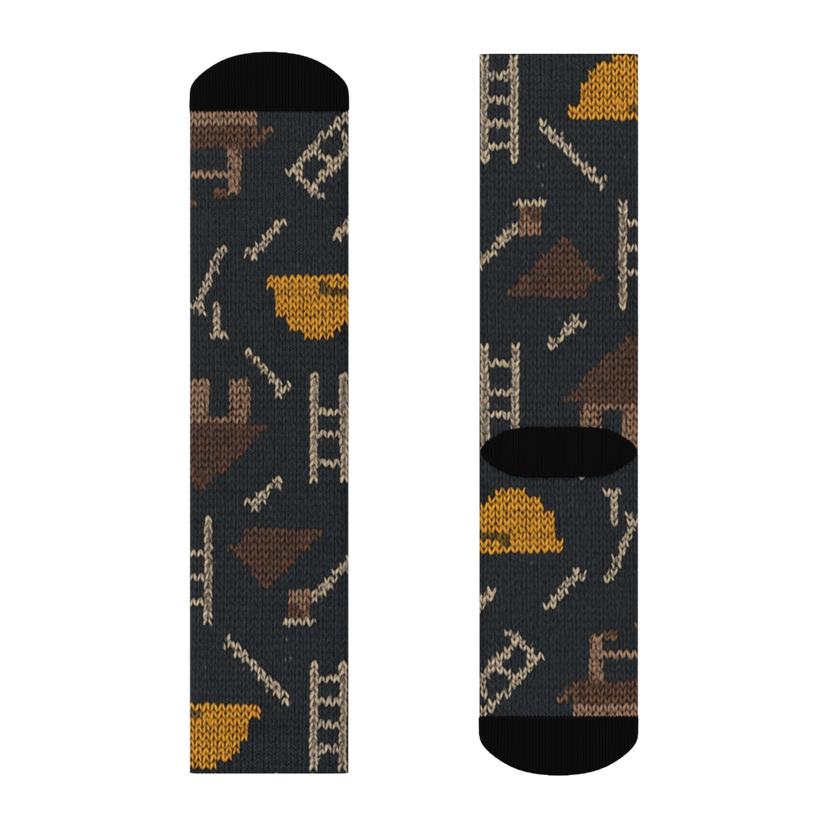 Rooftop Parade Roofer Knitted Pattern Illusion custom crew socks