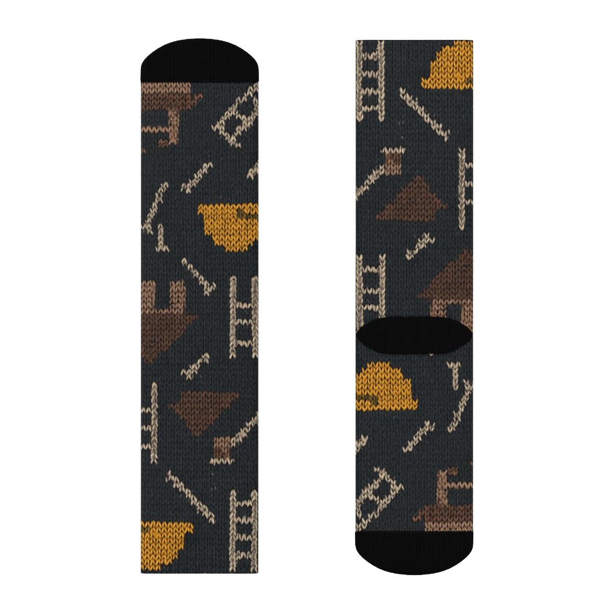 Rooftop Parade Roofer Knitted Pattern Illusion custom crew socks