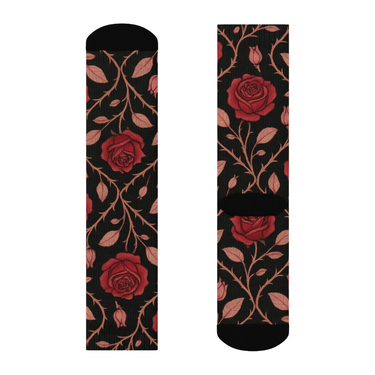 Rose Lattice On Midnight Field unique graphic crew socks
