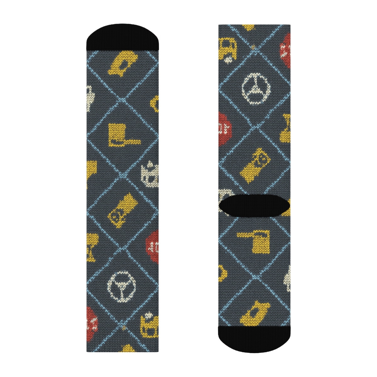 Route Patchwork For Bus Driver Days personalized crew socks