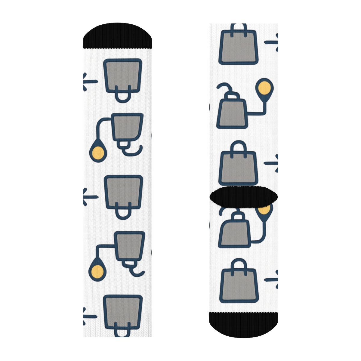 Route Ribbon City Grid Courier Pattern designer printed crew socks