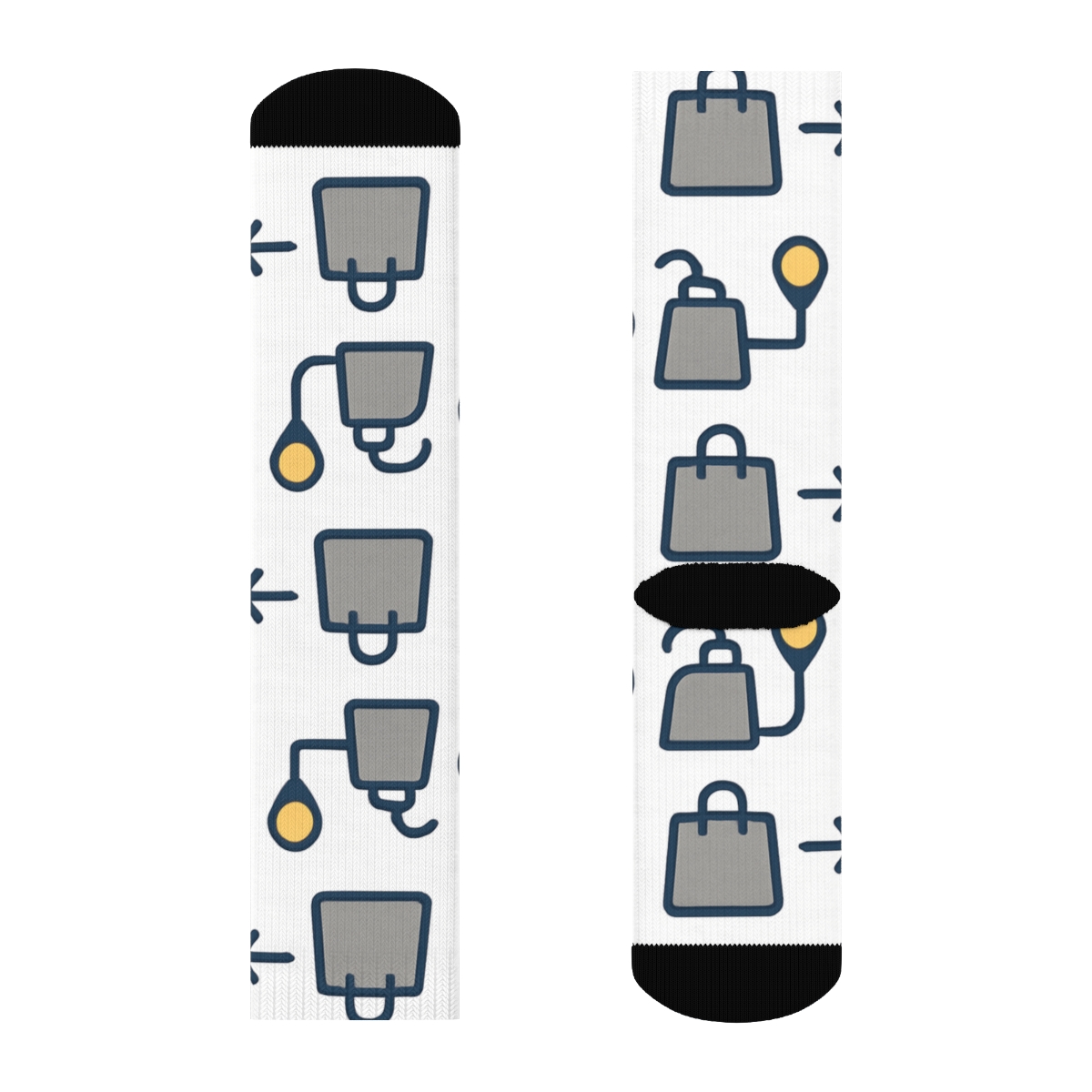 Route Ribbon City Grid Courier Pattern designer printed crew socks