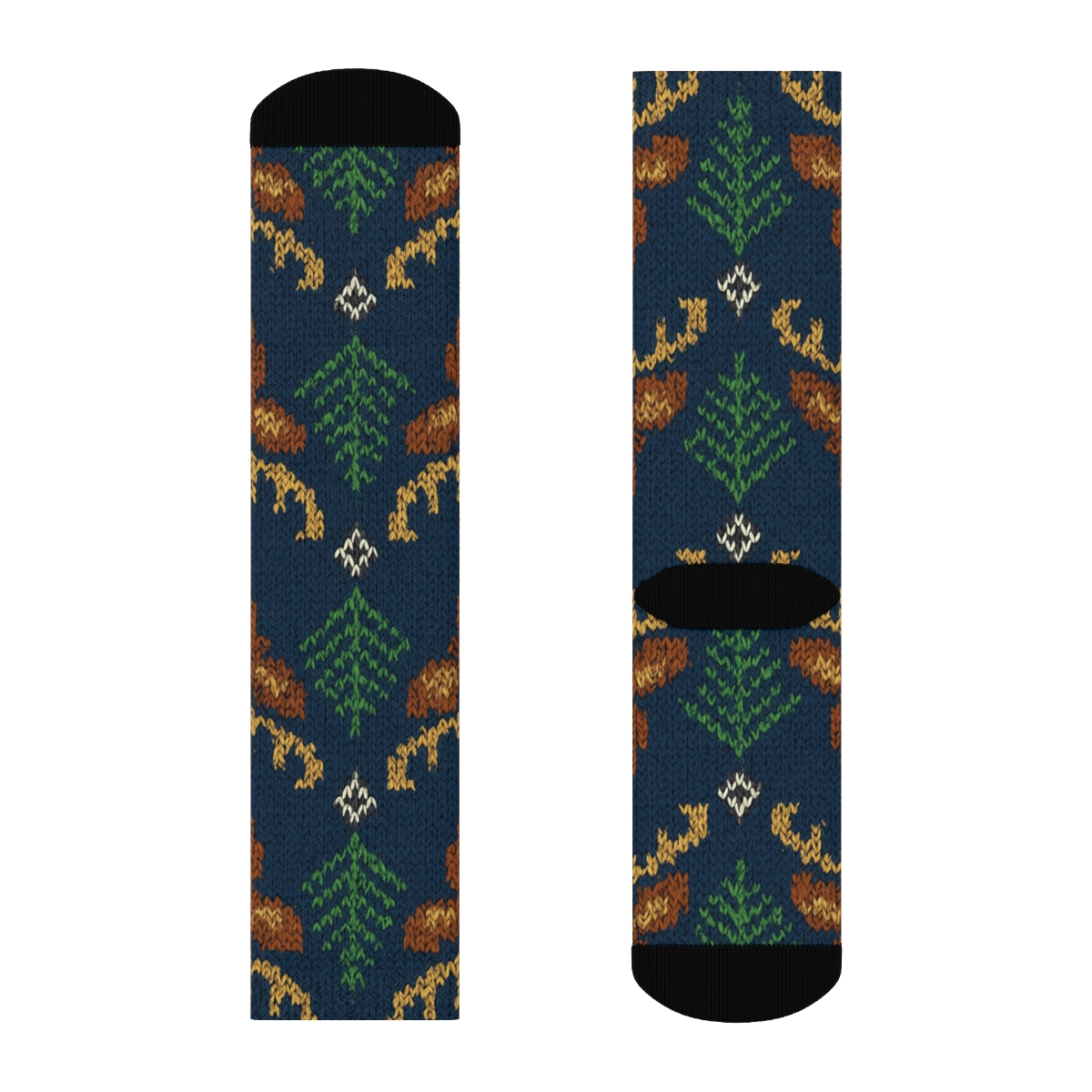 Rudolph Nordic Lattice unique graphic crew socks