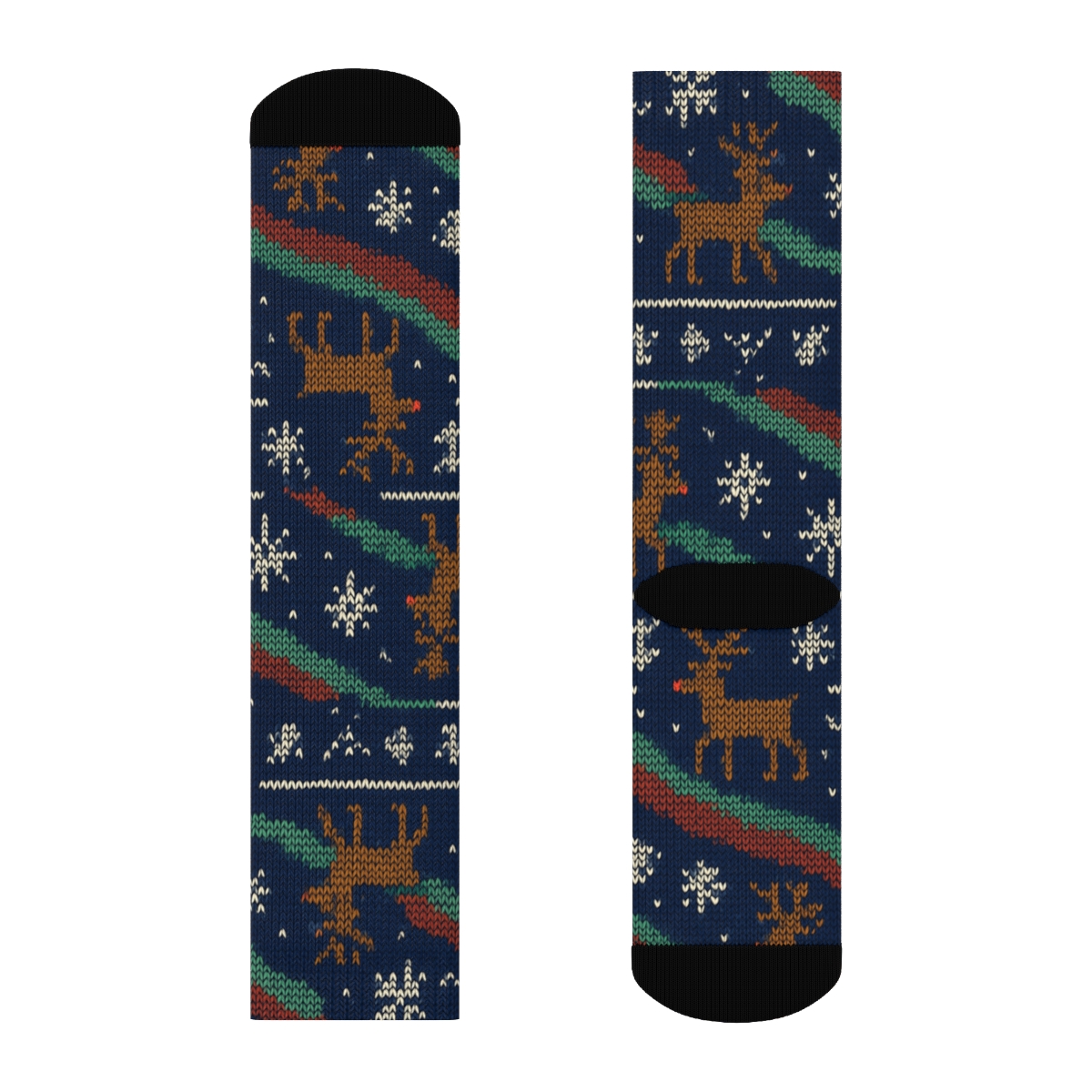 Rudolph Northern Lights Antler Cascade comfortable cotton crew socks