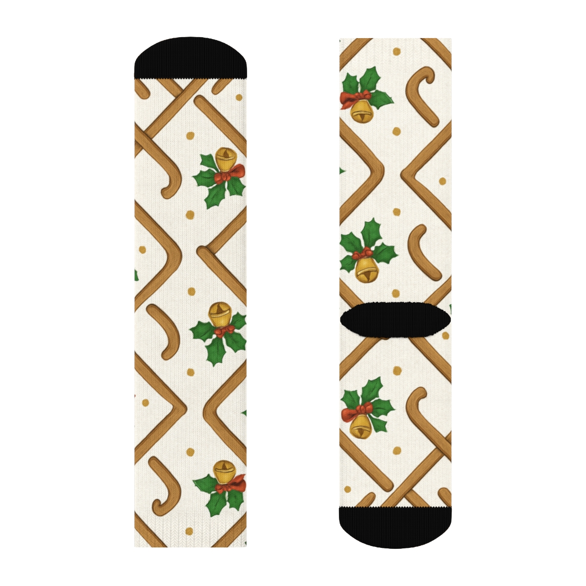 Runner Chevron With Sleigh Bells Repeat custom crew socks