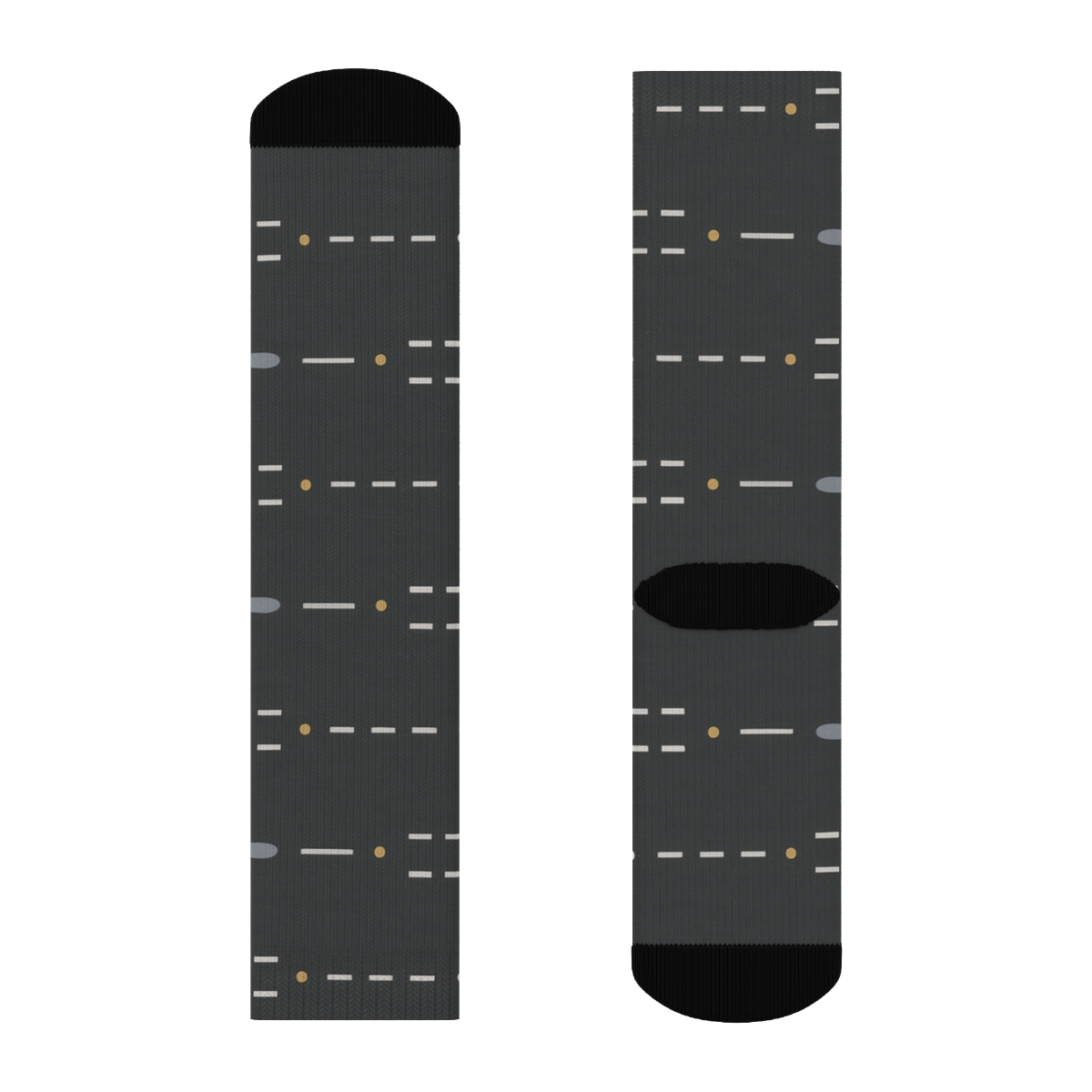 Runway Lights And Airplane Rhythm On Charcoal Field comfortable cotton crew socks