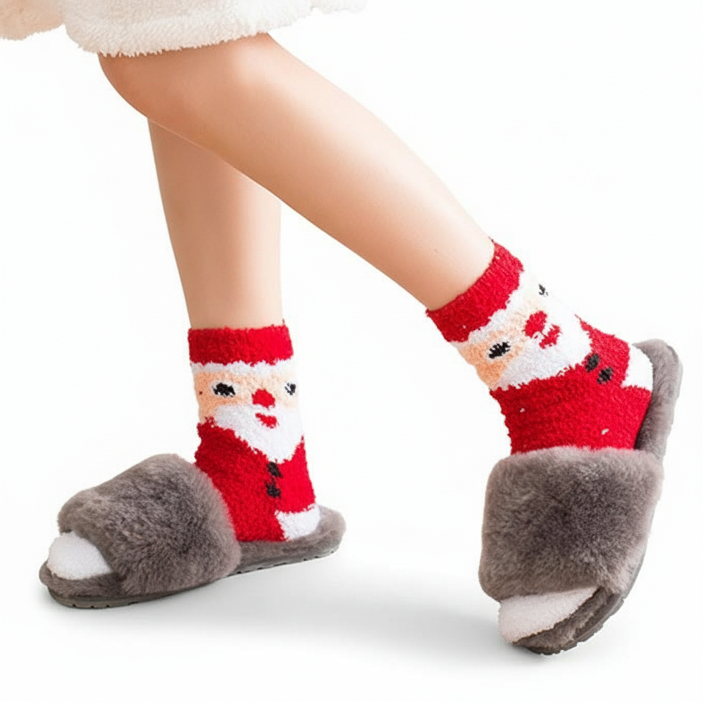 12 Pairs Christmas Fuzzy Socks