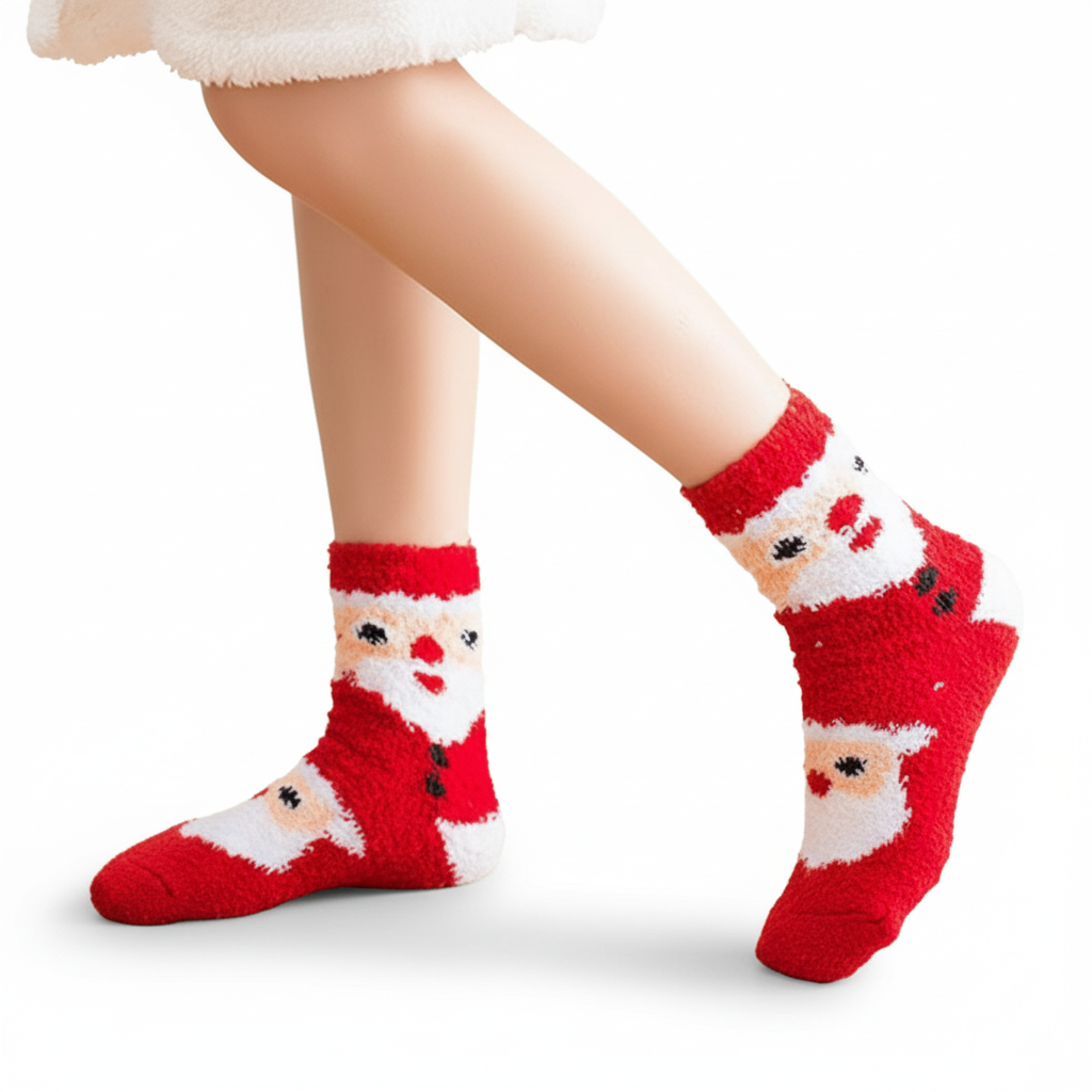 12 Pairs Christmas Fuzzy Socks