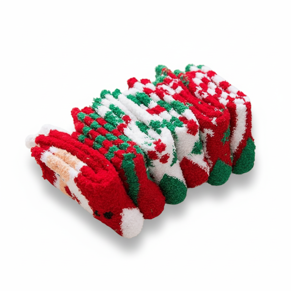 12 Pairs Christmas Fuzzy Socks