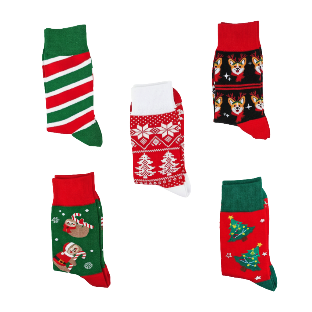 5 Pairs Womens Christmas Funny Patterned Christmas Socks