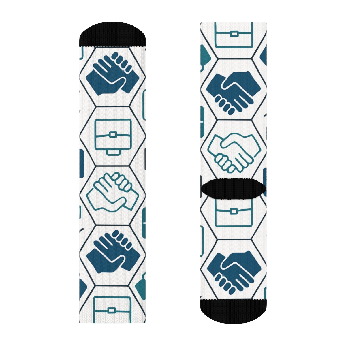 Salesperson Handshake Lattice stylish athletic crew socks