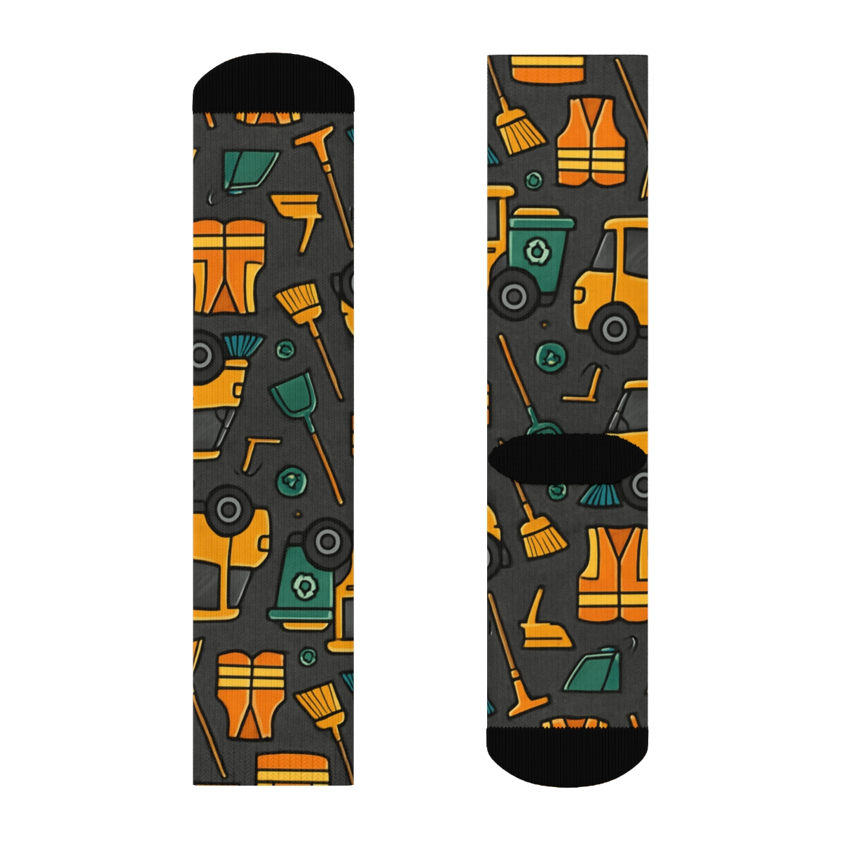 Sanitation Worker Street Sweeper Tessellation soft everyday crew socks