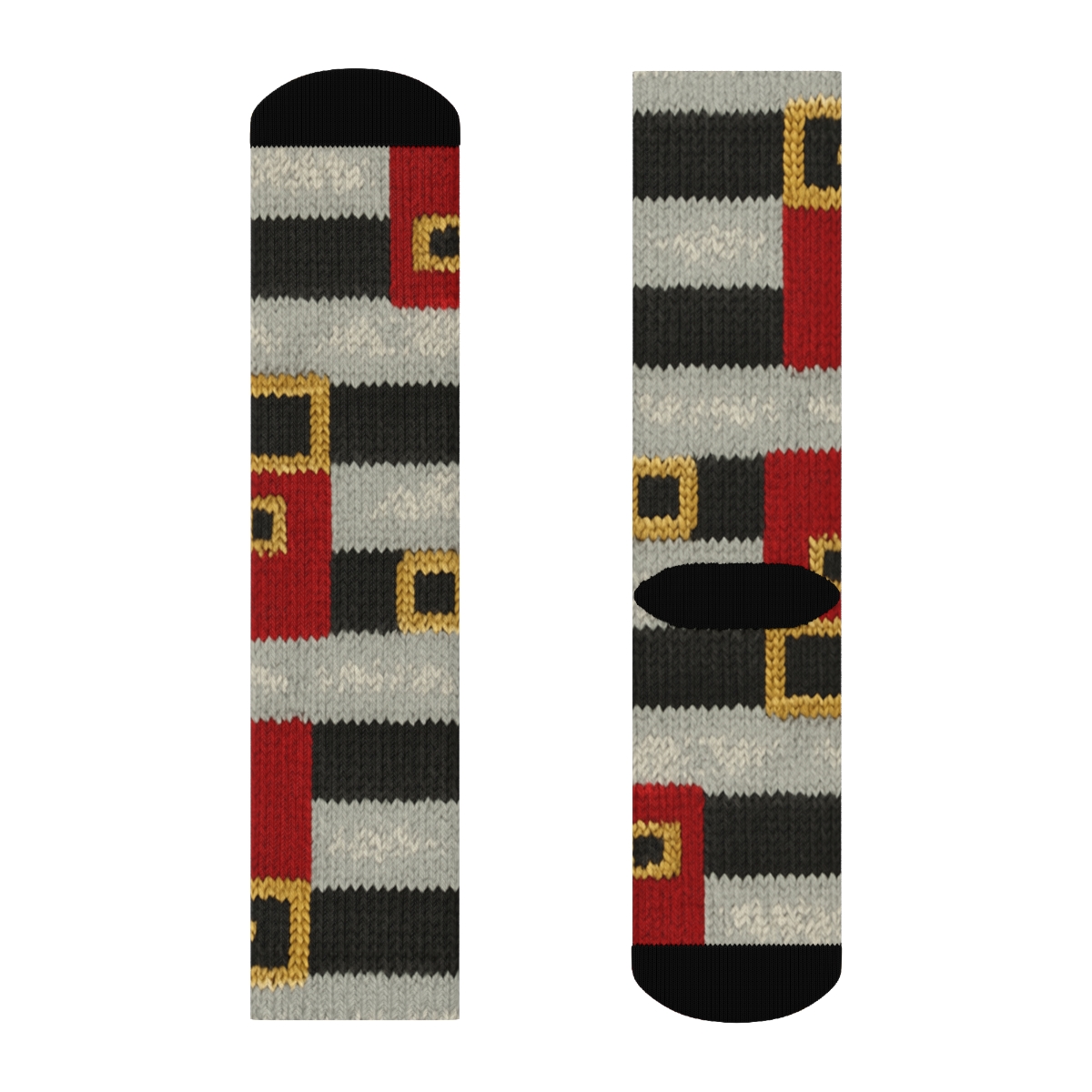 Santa Belt Buckle Progression Santa-Edition custom crew socks