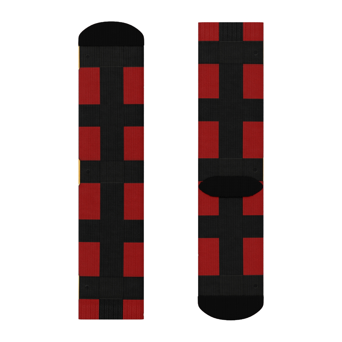 Santa Belt Lattice On Midnight Field custom crew socks