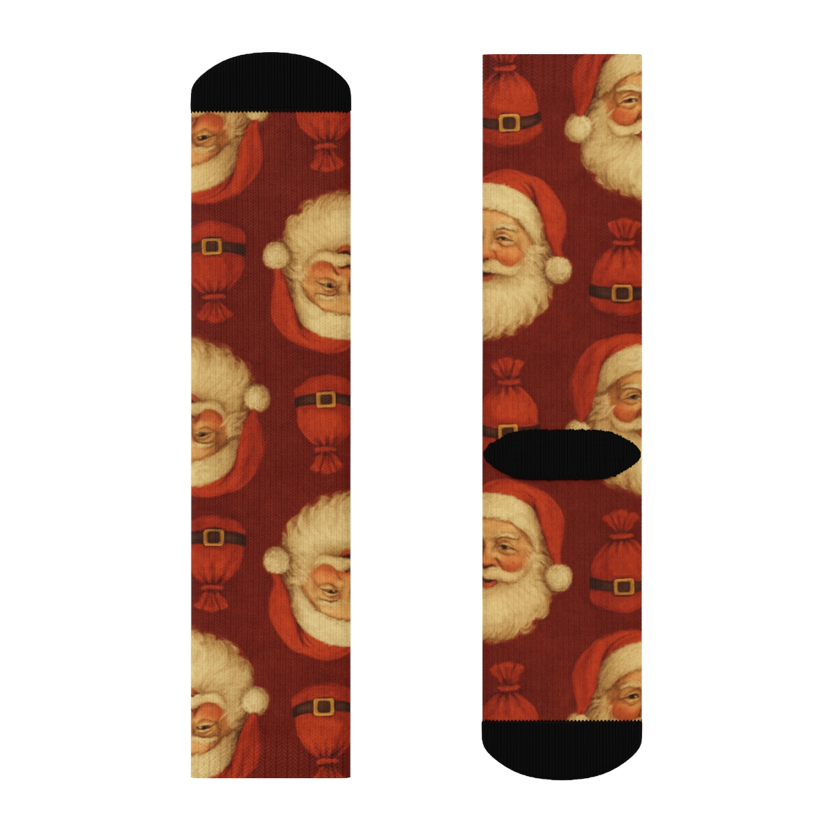 Santa Classic Tiled Motif designer printed crew socks