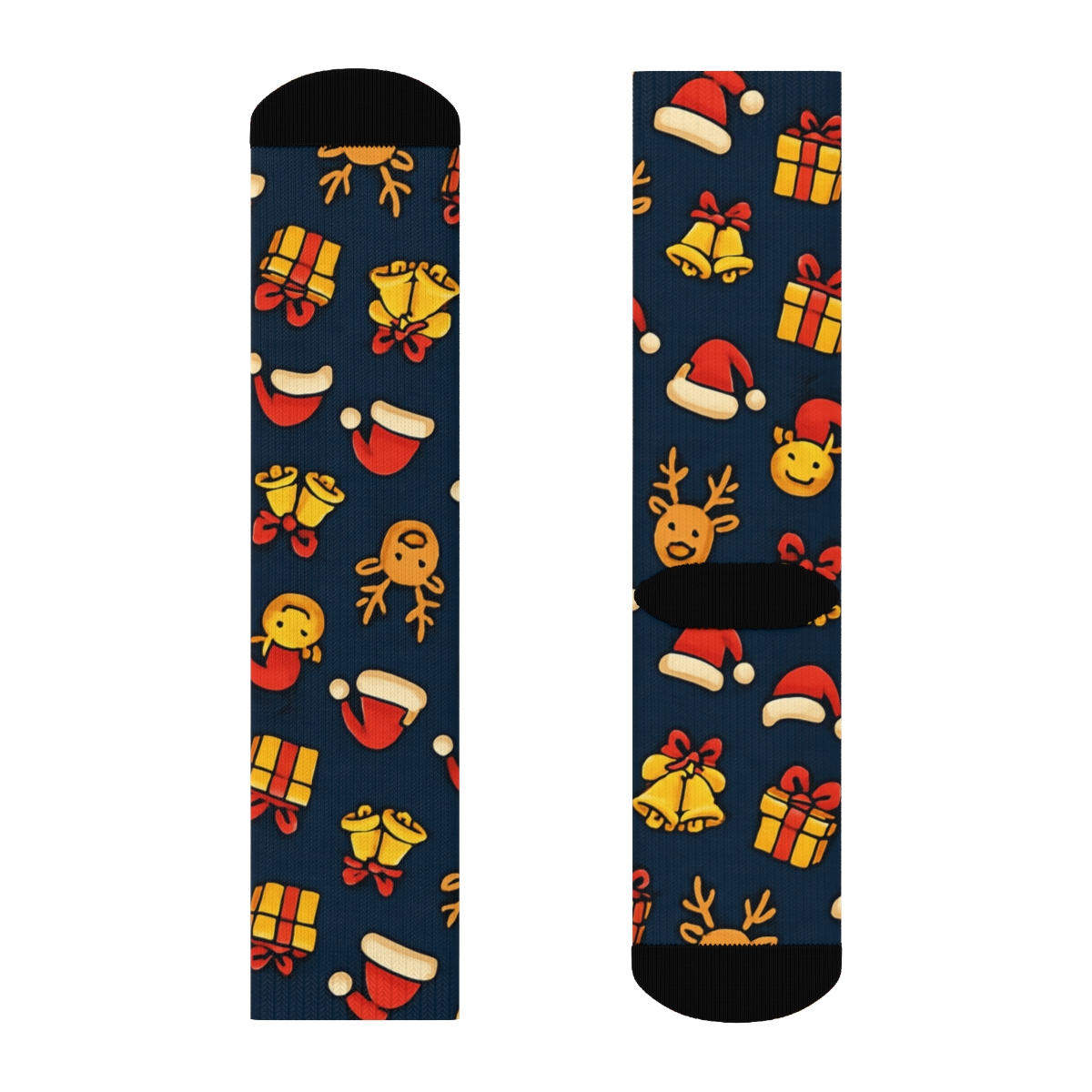 Santa Claus Midnight Sleigh Tiling unique graphic crew socks