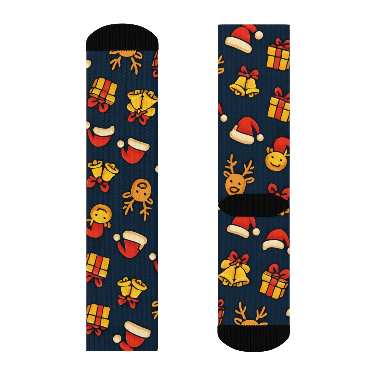 Santa Claus Midnight Sleigh Tiling unique graphic crew socks