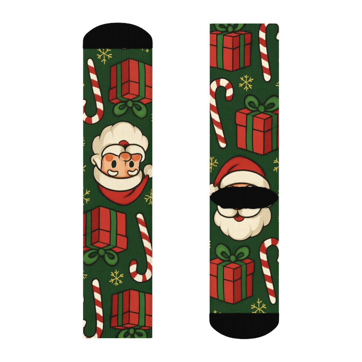 Santa Claus North Pole Gift Grid premium sports crew socks