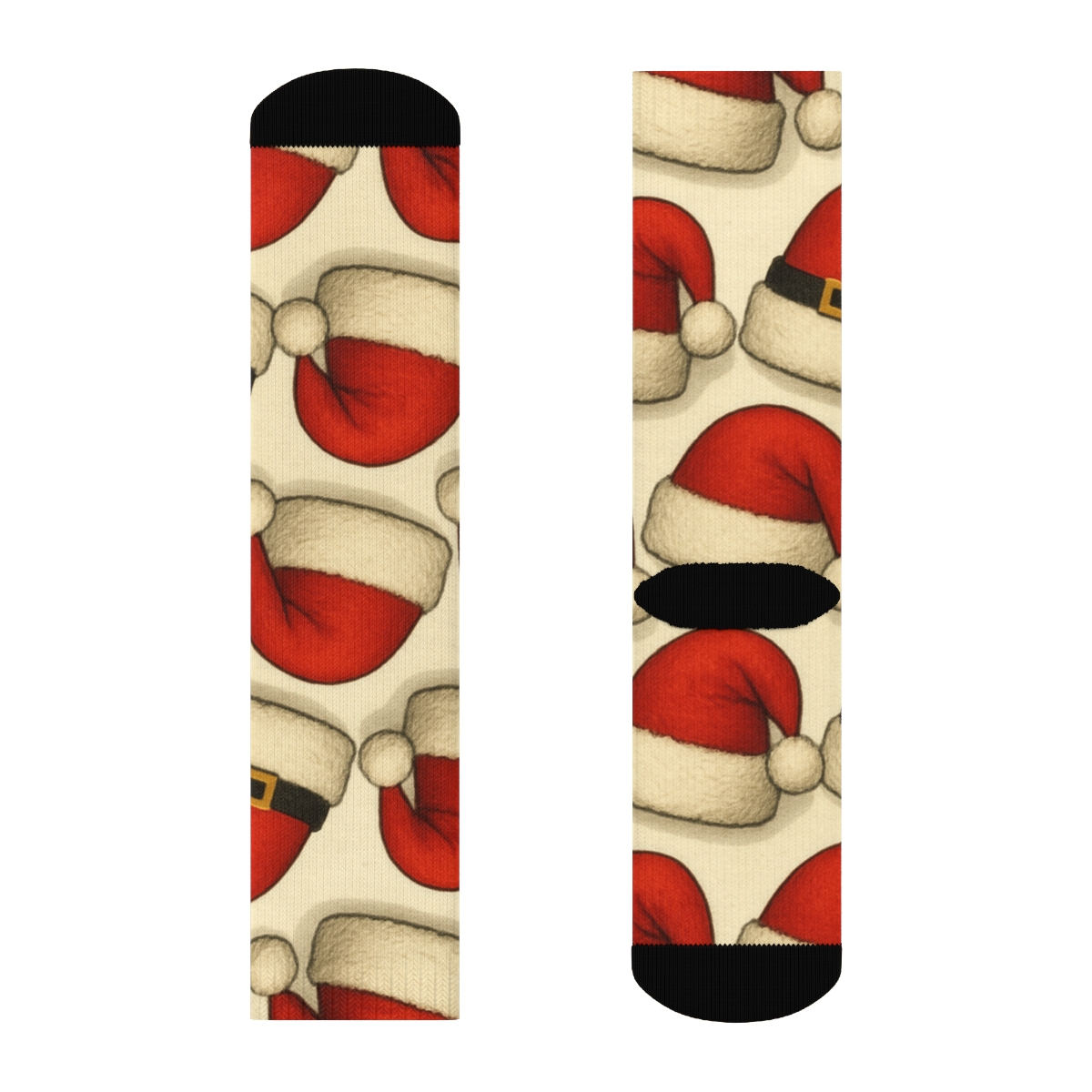 Santa Hat Grid Pattern premium sports crew socks