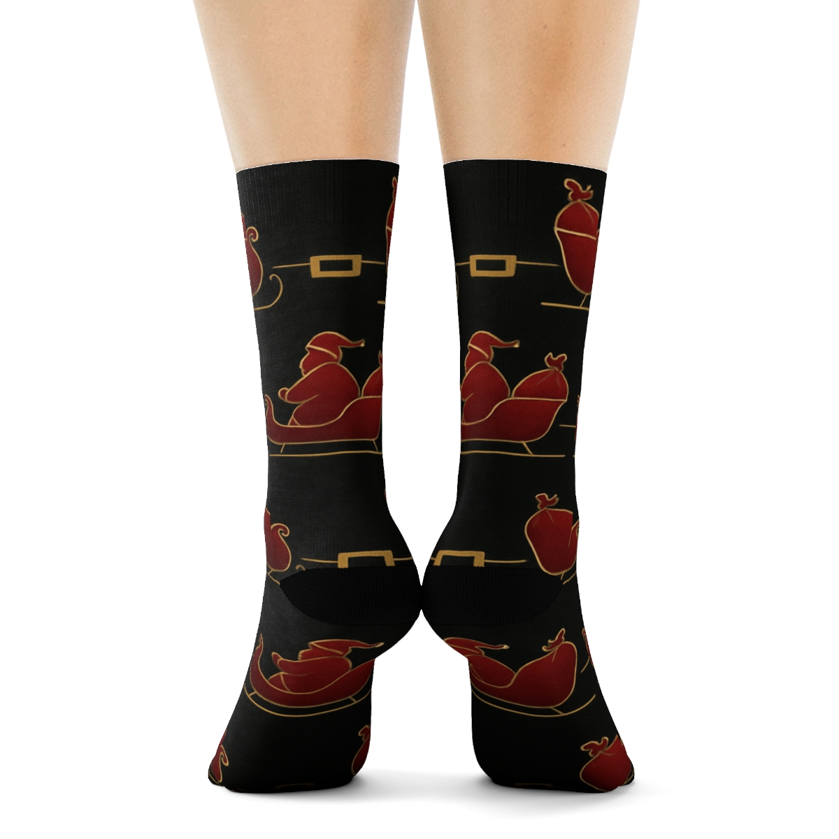 Santa Sleigh Array With Santa comfortable cotton crew socks
