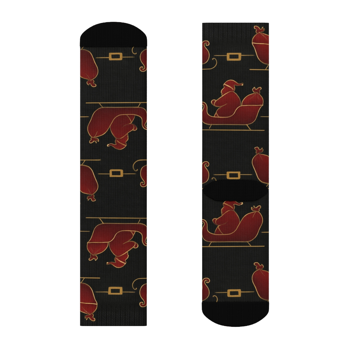 Santa Sleigh Array With Santa comfortable cotton crew socks