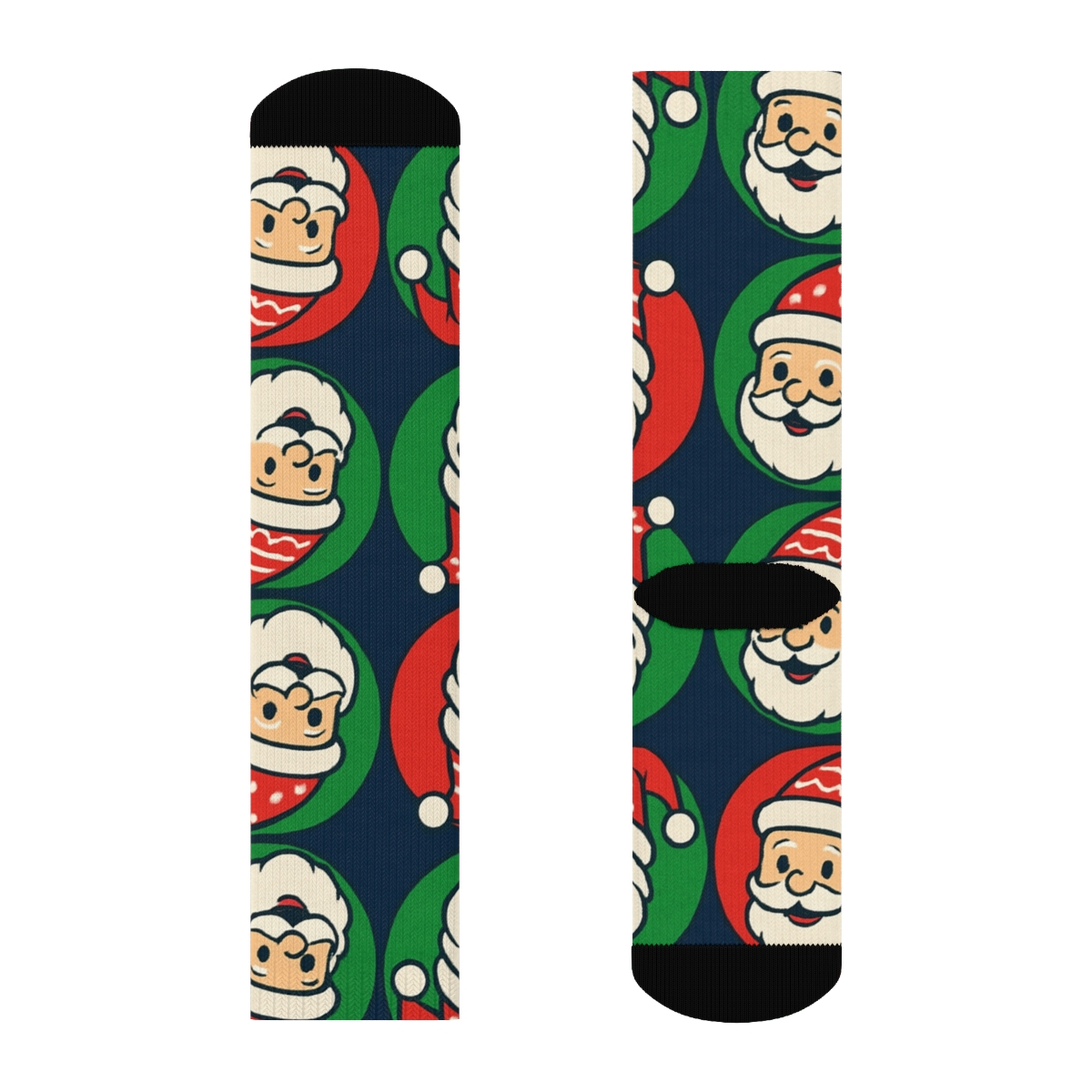 Santa Spotlight Tile Xmas designer printed crew socks