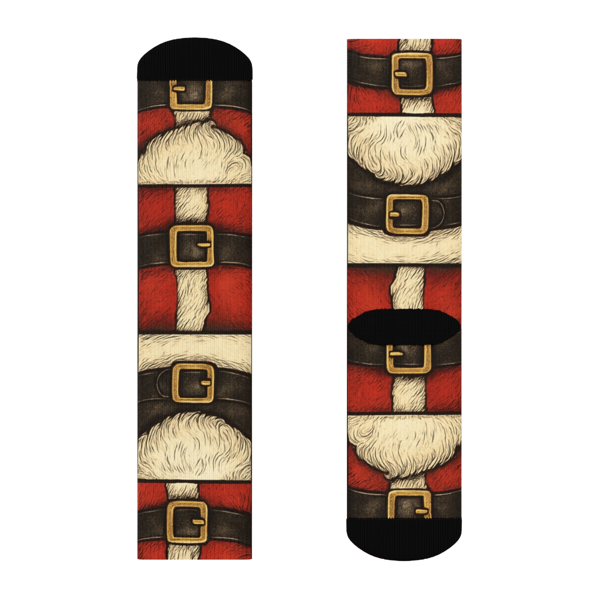 Santa Suit Panel Grid Pattern trendy patterned crew socks