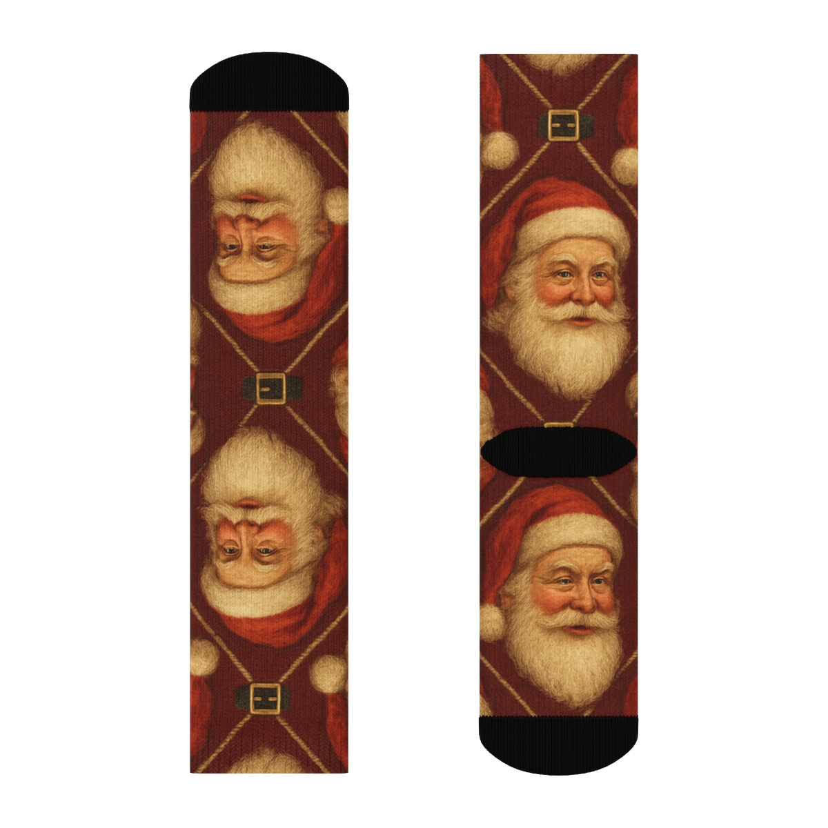 Santa Tiled Face Lattice premium sports crew socks