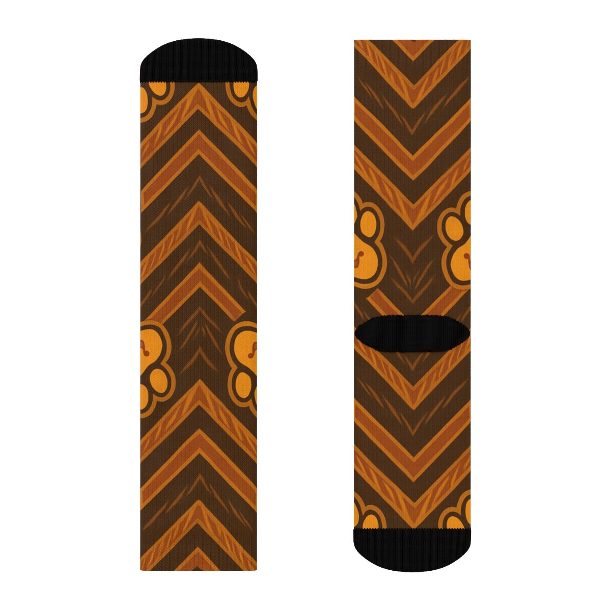 Savanna Chevron With Lion Paw Rhythm unique graphic crew socks