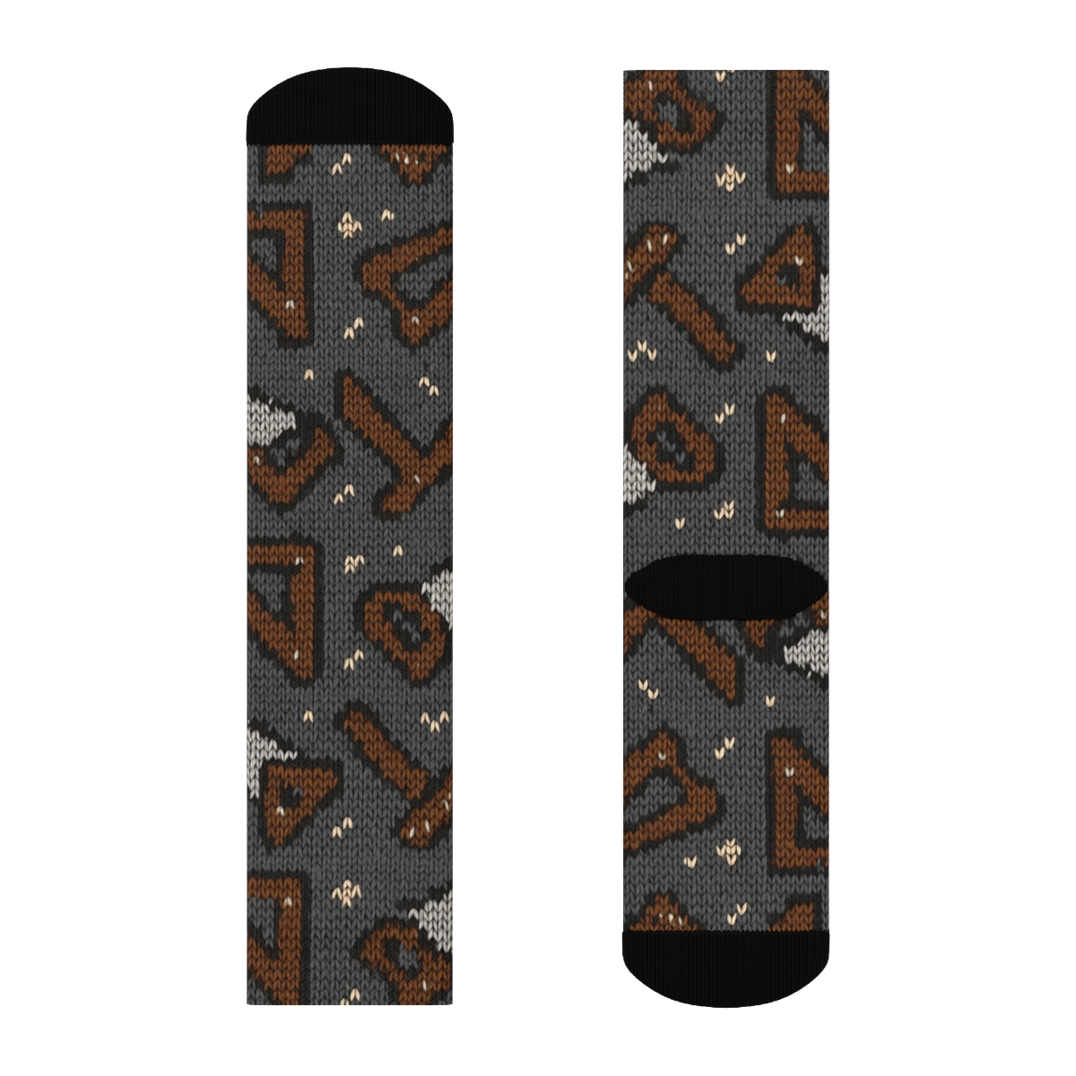 Saw Chevron Knit, Carpenter Edition designer printed crew socks