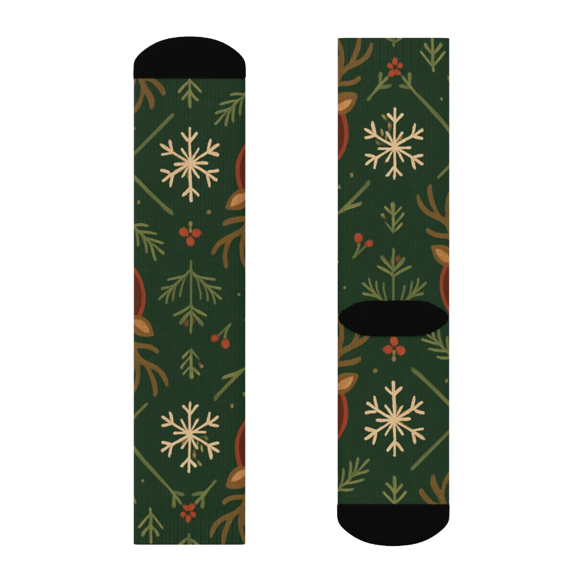 Scandinavian Folk Reindeer Lattice stylish athletic crew socks