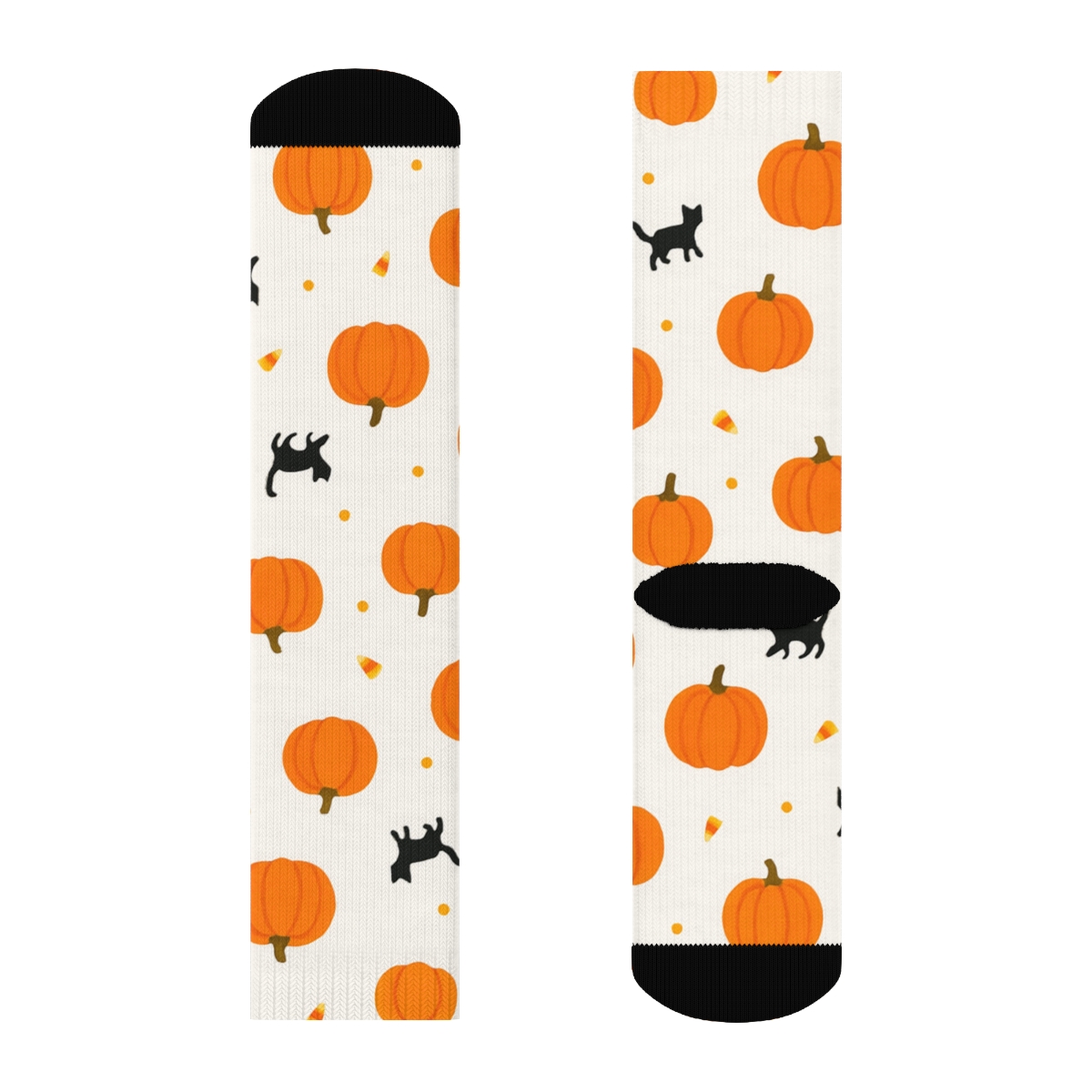 Scattered Pumpkin Field on White Background Crew Socks