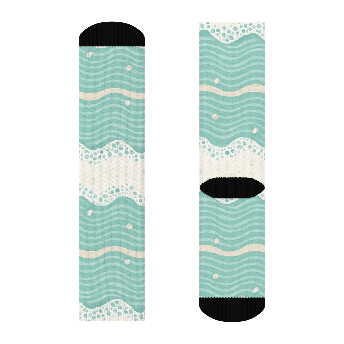 Seafoam Ripple Bands unique graphic crew socks
