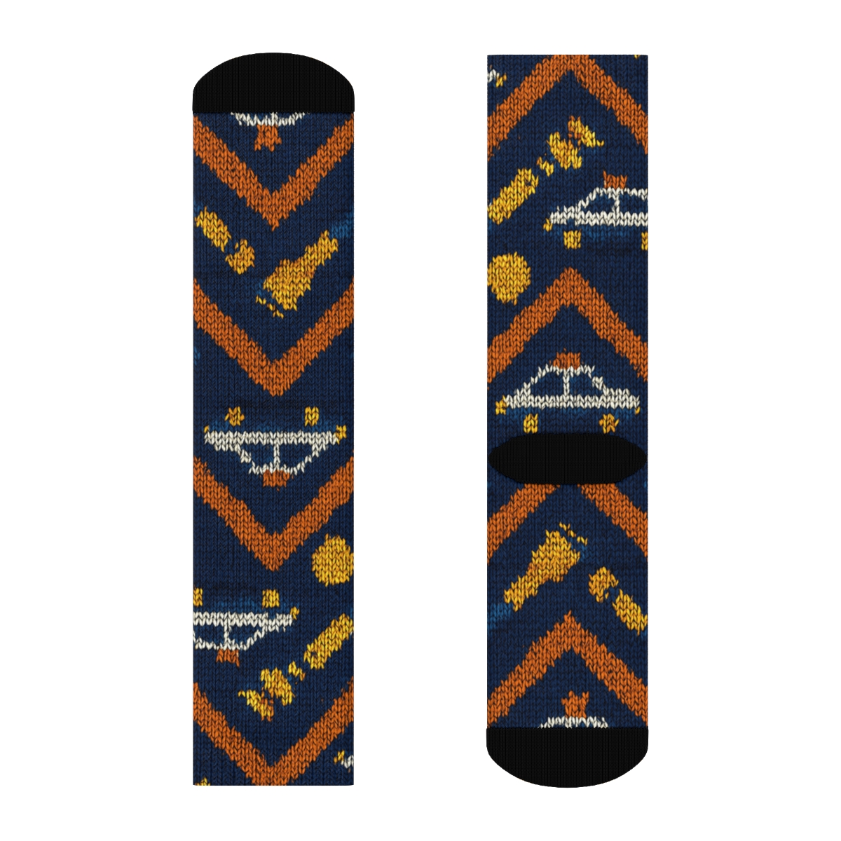 Security Guard Night Shift Chevron Pattern personalized crew socks