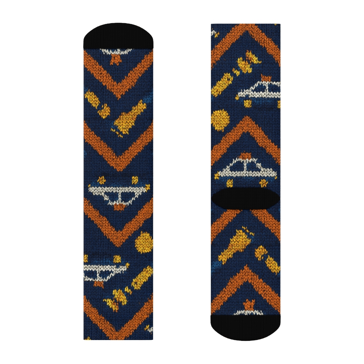 Security Guard Night Shift Chevron Pattern personalized crew socks