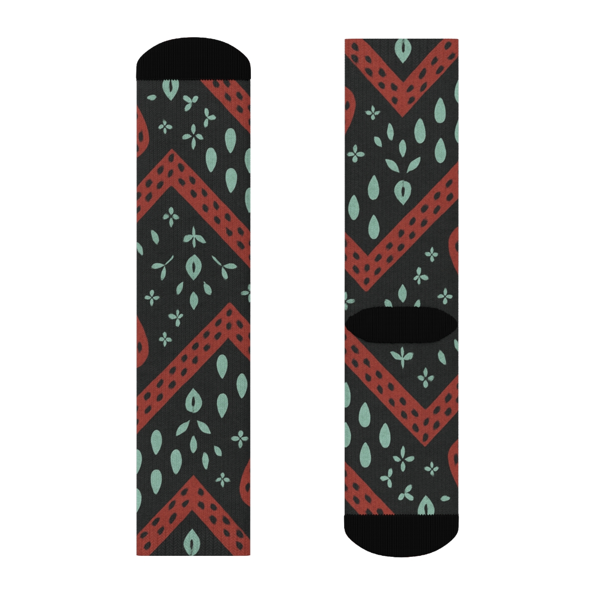Seed Scatter Chevron On Charcoal Background unique graphic crew socks
